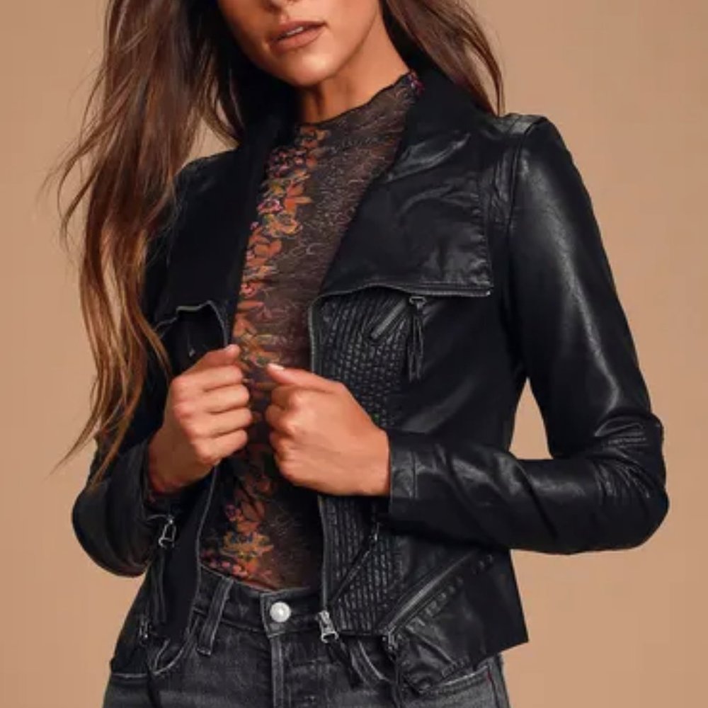 Up on a Tuesday Lulu's black moto jacket